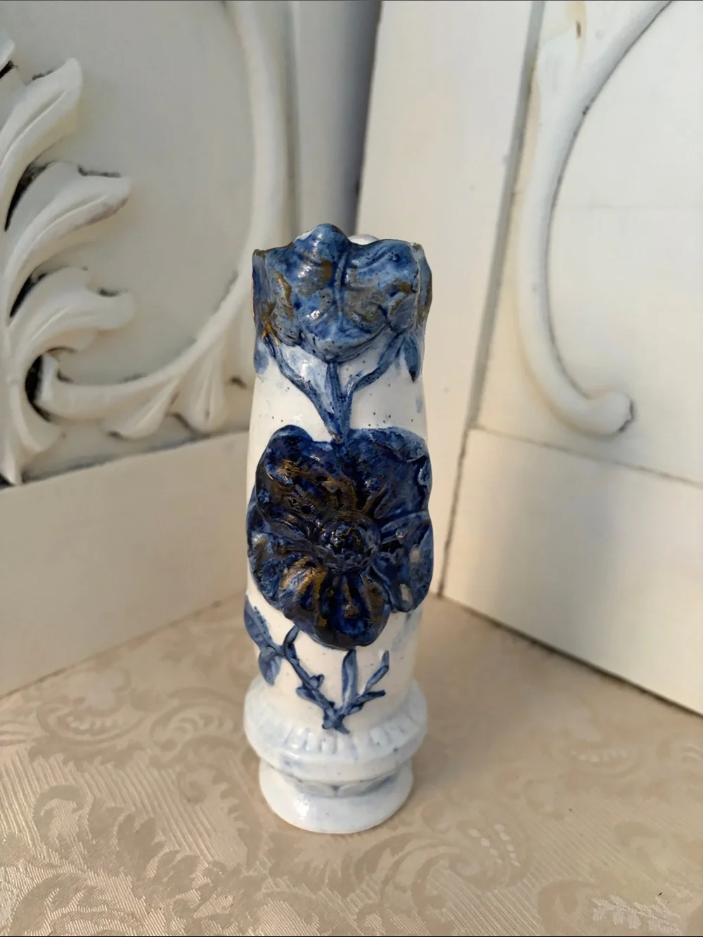 Flow Blue Vintage Vase -